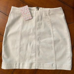 Free People White Denim Skirt